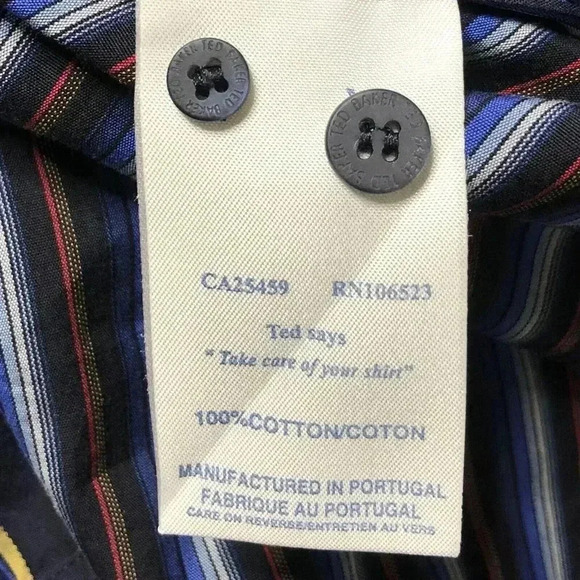 Ted Baker Button Down Shirt Striped Long Sleeves - Picture 11 of 11